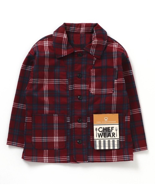 F.O.KIDS（エフオーキッズ）の「F.O.KIDS/エフオーキッズ シェフシャツジャケット（デニムジャケット・キッズ・ネイビー/ブルー系/ワインレッド/レオパード/ベージュ/カーキ・140/130）」の6枚目の写真