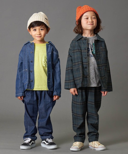 F.O.KIDS（エフオーキッズ）の「F.O.KIDS/エフオーキッズ シェフシャツジャケット（デニムジャケット・キッズ・ネイビー/ブルー系/ワインレッド/レオパード/ベージュ/カーキ・140/130）」の14枚目の写真