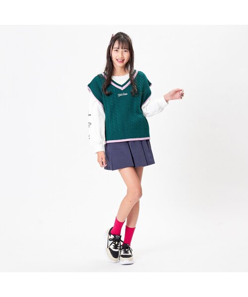 algy(アルジー)の「ワッフルクルーソックス(ソックス/靴下・キッズ・チャコール/ピンク/グリーン・21/24)」の6枚目の写真