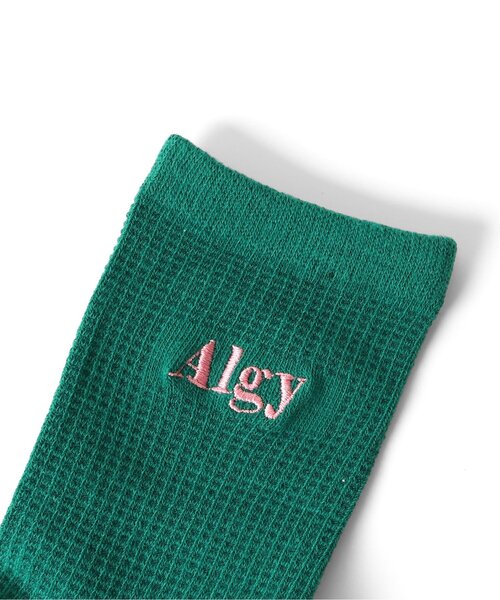 algy(アルジー)の「ワッフルクルーソックス(ソックス/靴下・キッズ・チャコール/ピンク/グリーン・21/24)」の7枚目の写真