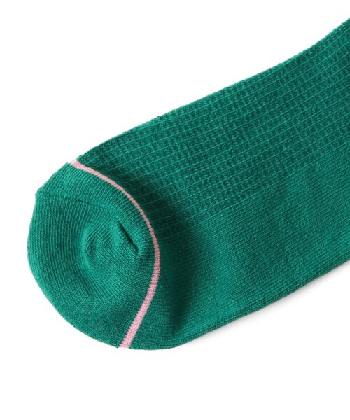 algy(アルジー)の「ワッフルクルーソックス(ソックス/靴下・キッズ・チャコール/ピンク/グリーン・21/24)」の8枚目の写真