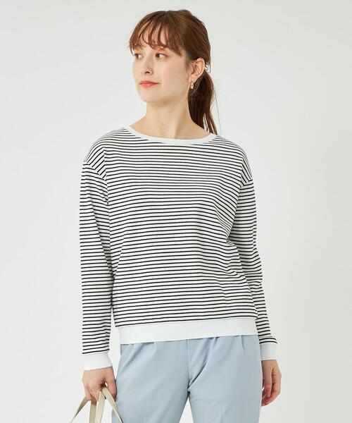 green label relaxing（グリーンレーベルリラクシング）の「ミラノ ポンチ リブツキ クルーネック プルオーバー カットソー（Tシャツ/カットソー・レディース・ホワイト/ネイビー/イエロー/その他1・FREE）」の4枚目の写真