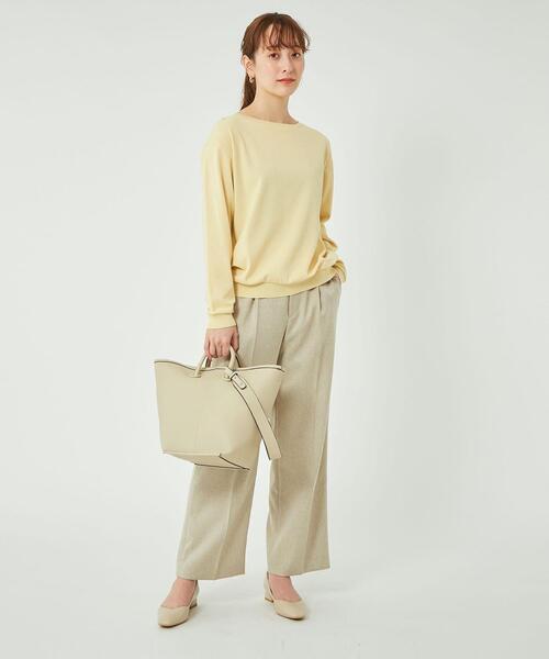 green label relaxing（グリーンレーベルリラクシング）の「ミラノ ポンチ リブツキ クルーネック プルオーバー カットソー（Tシャツ/カットソー・レディース・ホワイト/ネイビー/イエロー/その他1・FREE）」の19枚目の写真