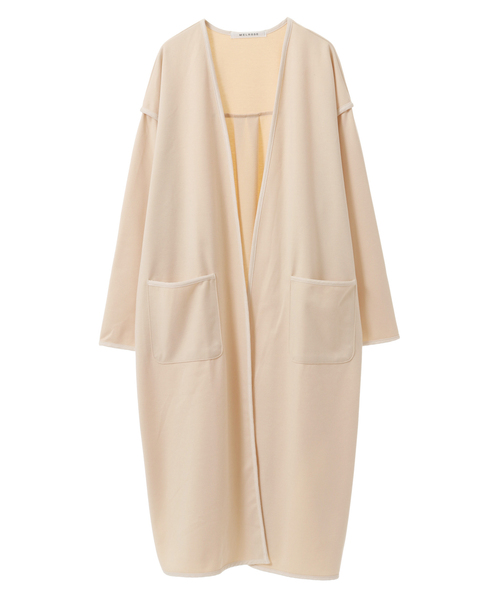 MELROSE claire（メルローズ クレール）の「【ウォーム感のあるノーカラーパイピングコート】（その他アウター・レディース・ブルーグレー/アイボリー/ブラック・FREE）」の21枚目の写真