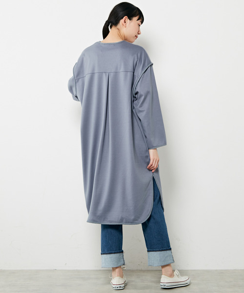 MELROSE claire（メルローズ クレール）の「【ウォーム感のあるノーカラーパイピングコート】（その他アウター・レディース・ブルーグレー/アイボリー/ブラック・FREE）」の19枚目の写真