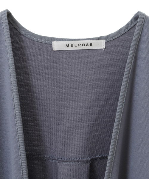 MELROSE claire（メルローズ クレール）の「【ウォーム感のあるノーカラーパイピングコート】（その他アウター・レディース・ブルーグレー/アイボリー/ブラック・FREE）」の15枚目の写真