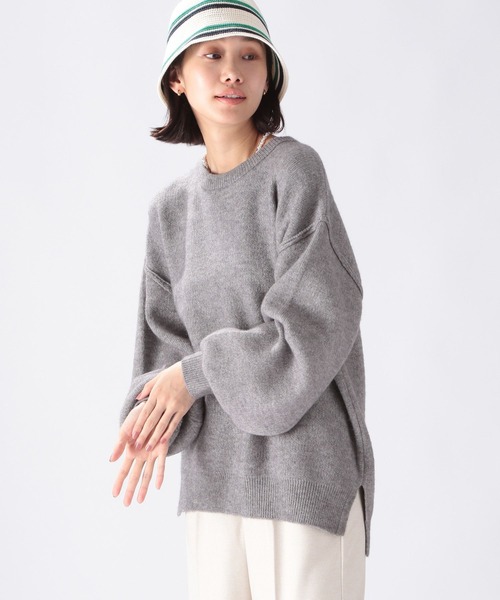 niko and...（ニコアンド）の「袖ボリュームスリットプルオーバー（ニット/セーター・レディース・ホワイト/オフホワイト/グレー/ピンク/ブルー・MEDIUM/LARGE）」の3枚目の写真