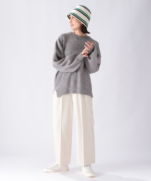 niko and...（ニコアンド）の「袖ボリュームスリットプルオーバー（ニット/セーター・レディース・ホワイト/オフホワイト/グレー/ピンク/ブルー・MEDIUM/LARGE）」の9枚目の写真