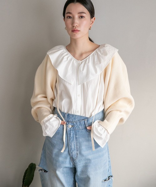 LOWRYS FARM（ローリーズファーム）の「マルチＷＡＹボレロカーデロングスリーブ　183177（カーディガン/ボレロ・レディース・ブルー/アイボリー/オレンジ・FREE）」の17枚目の写真