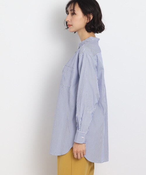 DRESKIP（ドレスキップ）の「◆パール調ボタン バンドカラー ブラウス（シャツ/ブラウス・レディース・ピンク系7/ネイビー系7/ブルー系2/オフホワイト・02/03）」の6枚目の写真