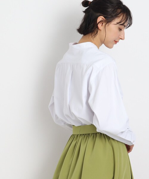 DRESKIP（ドレスキップ）の「◆パール調ボタン バンドカラー ブラウス（シャツ/ブラウス・レディース・ピンク系7/ネイビー系7/ブルー系2/オフホワイト・02/03）」の14枚目の写真