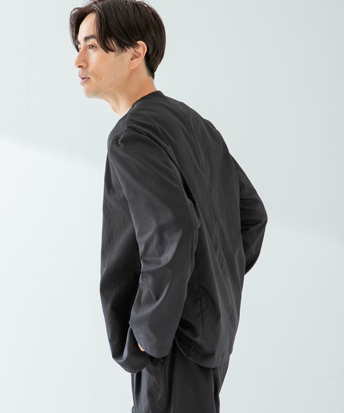 URBAN RESEARCH ROSSO MEN（アーバンリサーチロッソメン）の「『XLサイズあり』丸井織物ノーカラージャケット（テーラードジャケット・メンズ・ブラック/ネイビー・LARGE/MEDIUM/X-LARGE）」の4枚目の写真