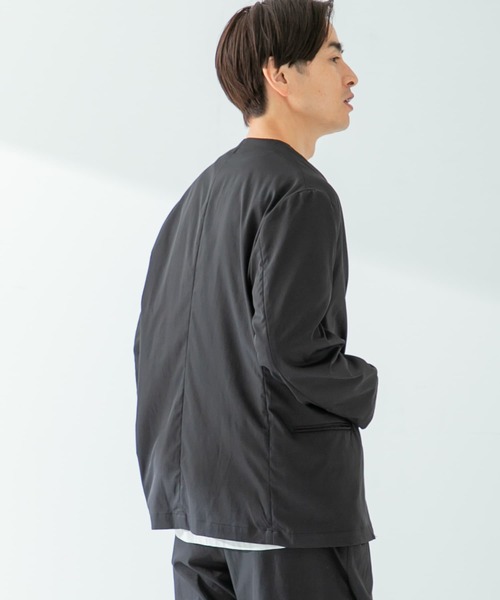 URBAN RESEARCH ROSSO MEN（アーバンリサーチロッソメン）の「『XLサイズあり』丸井織物ノーカラージャケット（テーラードジャケット・メンズ・ブラック/ネイビー・LARGE/MEDIUM/X-LARGE）」の5枚目の写真