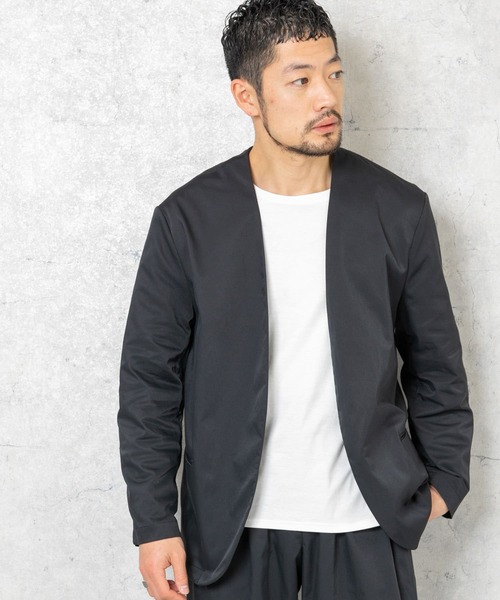 URBAN RESEARCH ROSSO MEN（アーバンリサーチロッソメン）の「『XLサイズあり』丸井織物ノーカラージャケット（テーラードジャケット・メンズ・ブラック/ネイビー・LARGE/MEDIUM/X-LARGE）」の10枚目の写真