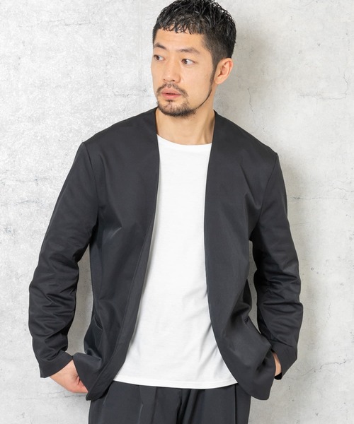 URBAN RESEARCH ROSSO MEN（アーバンリサーチロッソメン）の「『XLサイズあり』丸井織物ノーカラージャケット（テーラードジャケット・メンズ・ブラック/ネイビー・LARGE/MEDIUM/X-LARGE）」の11枚目の写真