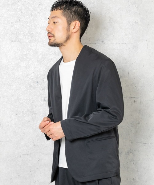 URBAN RESEARCH ROSSO MEN（アーバンリサーチロッソメン）の「『XLサイズあり』丸井織物ノーカラージャケット（テーラードジャケット・メンズ・ブラック/ネイビー・LARGE/MEDIUM/X-LARGE）」の14枚目の写真