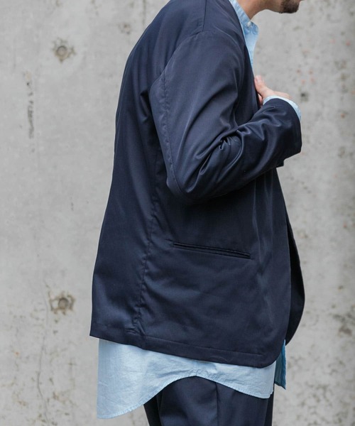URBAN RESEARCH ROSSO MEN（アーバンリサーチロッソメン）の「『XLサイズあり』丸井織物ノーカラージャケット（テーラードジャケット・メンズ・ブラック/ネイビー・LARGE/MEDIUM/X-LARGE）」の17枚目の写真