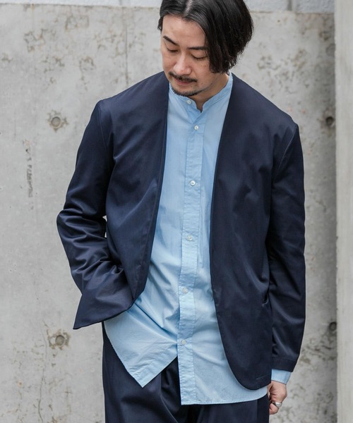 URBAN RESEARCH ROSSO MEN（アーバンリサーチロッソメン）の「『XLサイズあり』丸井織物ノーカラージャケット（テーラードジャケット・メンズ・ブラック/ネイビー・LARGE/MEDIUM/X-LARGE）」の18枚目の写真