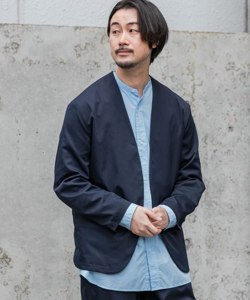 URBAN RESEARCH ROSSO MEN（アーバンリサーチロッソメン）の「『XLサイズあり』丸井織物ノーカラージャケット（テーラードジャケット・メンズ・ブラック/ネイビー・LARGE/MEDIUM/X-LARGE）」の19枚目の写真