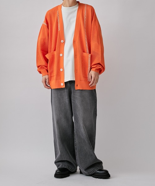 Lui's（ルイス）の「ステッチ刺繍カーディガン（カーディガン/ボレロ・メンズ・オフホワイト/ブラック/オレンジ・S/M）」の21枚目の写真