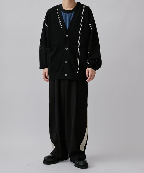 Lui's（ルイス）の「ステッチ刺繍カーディガン（カーディガン/ボレロ・メンズ・オフホワイト/ブラック/オレンジ・S/M）」の18枚目の写真