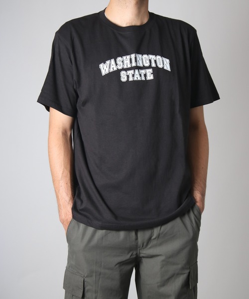 NYLAUS（ナイラス）の「CITYロゴプリントアソート レギュラーフィット ショートスリーブTシャツ（Tシャツ/カットソー・メンズ・ブラック系3/ホワイト系4/ブラック系6/ホワイト系8/ブラック系5/ブラック系8/ブラック系7/ブラック系2/ブラック系1/イエロー/グリーン/ホワイト系7/レッド/オレンジ系2/ホワイト系3/オレンジ系1/パープル/ホワイト系1/ネイビー/ブラック系4/ホワイト系6/ホワイト系5/ブルー/ホワイト系2・L/LL/M）」の11枚目の写真