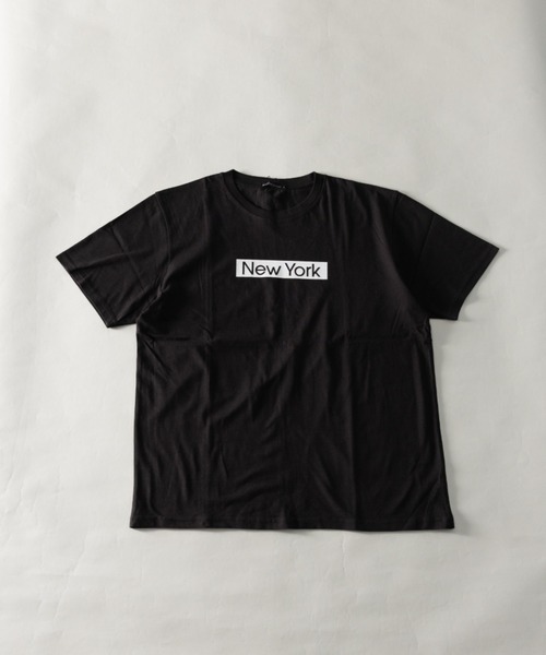 NYLAUS（ナイラス）の「CITYロゴプリントアソート レギュラーフィット ショートスリーブTシャツ（Tシャツ/カットソー・メンズ・ブラック系3/ホワイト系4/ブラック系6/ホワイト系8/ブラック系5/ブラック系8/ブラック系7/ブラック系2/ブラック系1/イエロー/グリーン/ホワイト系7/レッド/オレンジ系2/ホワイト系3/オレンジ系1/パープル/ホワイト系1/ネイビー/ブラック系4/ホワイト系6/ホワイト系5/ブルー/ホワイト系2・L/LL/M）」の16枚目の写真