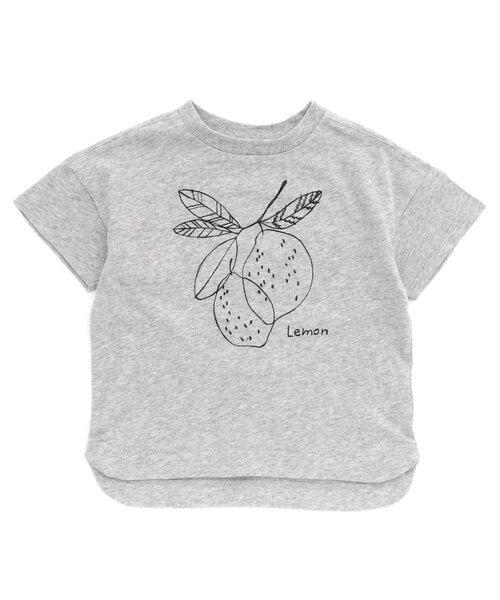 Ampersand（アンパサンド）の「【premier】グラフィック刺繍サイドスリットTシャツ（Tシャツ/カットソー・キッズ・ベージュ/グレー/オフホワイト・70/80/110/130/90/120/100/140）」の3枚目の写真