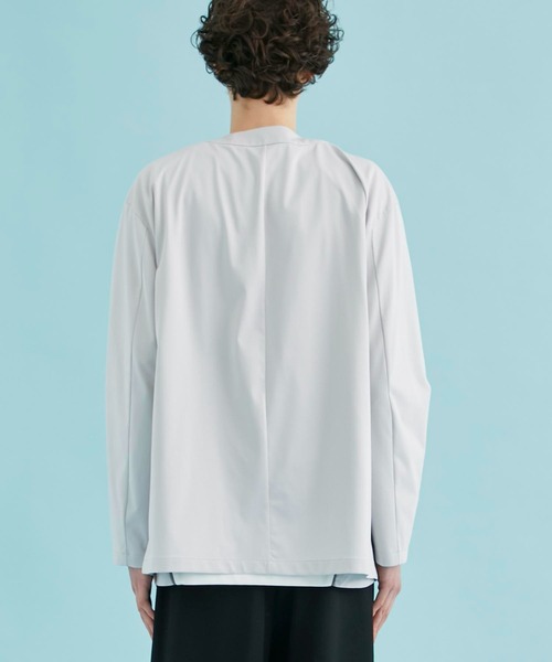 CITY TOKYO（シティトウキョウ）の「サマージャージーリラックスカーディガン│セットアップ対応（カーディガン/ボレロ・メンズ・ライトグレー/ダークブラウン/ブラック・1/2/3）」の14枚目の写真