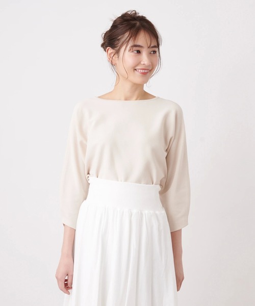 Brahmin（ブラーミン）の「【BRAHMIN】七分袖ボートネックニット（ニット/セーター・レディース・ロイヤルブルー/レモンイエロー/サンドベージュ・2）」の2枚目の写真