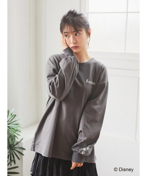 【パリディズニー限定】日本未発売カットソー ロンT長袖 セール】LuciferロングスリーブTシャツ（Tシャツ/カットソー