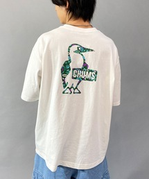 CHUMS/チャムス オーバーサイズ フラワーブービーロゴ コラボTシャツ/バックプリントTシャツ/半袖Tシャツ CH01-2200