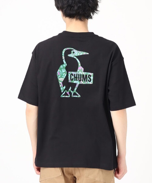 CHUMS(チャムス)の「CHUMS/チャムス オーバーサイズ フラワーブービーロゴ コラボTシャツ/バックプリントTシャツ/半袖Tシャツ CH01-2200(Tシャツ/カットソー・メンズ・ブラック/ホワイト・XL/M/L)」の10枚目の写真