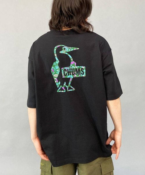 CHUMS(チャムス)の「CHUMS/チャムス オーバーサイズ フラワーブービーロゴ コラボTシャツ/バックプリントTシャツ/半袖Tシャツ CH01-2200(Tシャツ/カットソー・メンズ・ブラック/ホワイト・XL/M/L)」の20枚目の写真