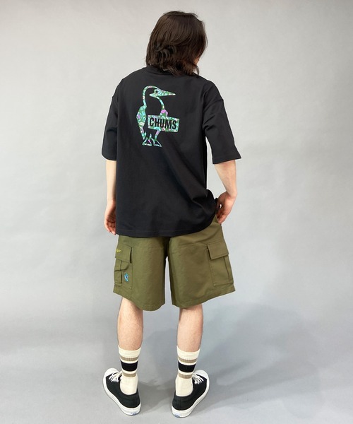 CHUMS(チャムス)の「CHUMS/チャムス オーバーサイズ フラワーブービーロゴ コラボTシャツ/バックプリントTシャツ/半袖Tシャツ CH01-2200(Tシャツ/カットソー・メンズ・ブラック/ホワイト・XL/M/L)」の22枚目の写真