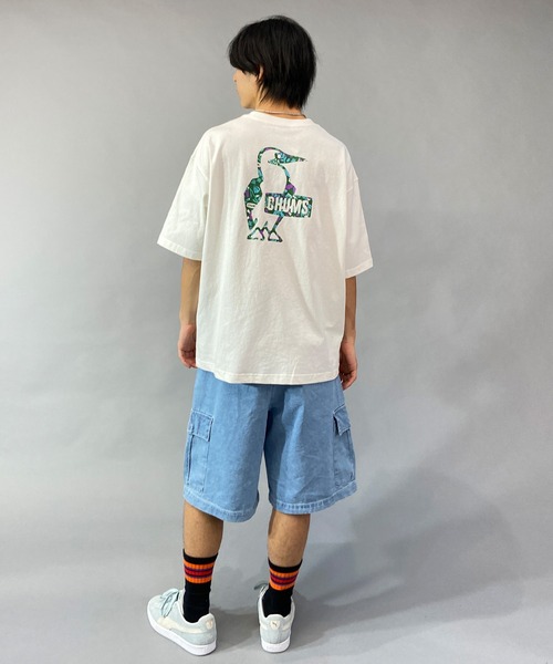 CHUMS(チャムス)の「CHUMS/チャムス オーバーサイズ フラワーブービーロゴ コラボTシャツ/バックプリントTシャツ/半袖Tシャツ CH01-2200(Tシャツ/カットソー・メンズ・ブラック/ホワイト・XL/M/L)」の18枚目の写真