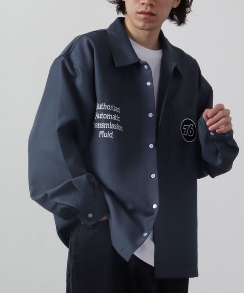 【セール】76Lubricants ワッペン刺繍シャツ（シャツ/ブラウス）｜76（セブンティシックス）