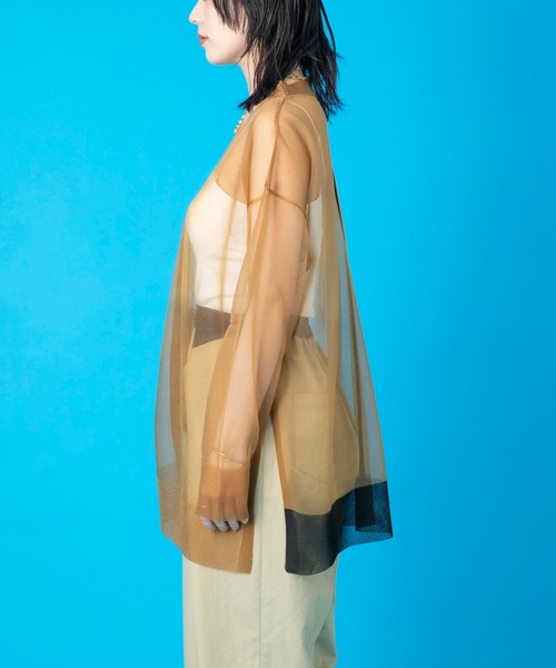 Eimee Law（エイミーロウ）の「アシメシアーニットカーディガン（カーディガン/ボレロ・レディース・キャメル/ピンク/アイボリー/ブラック・38）」の15枚目の写真