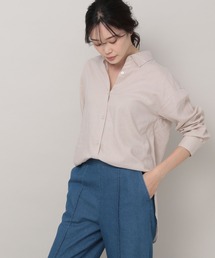 リネンブレンド冷感シャツ
