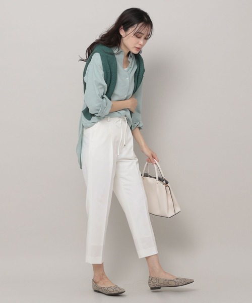 Elura（エルーラ）の「リネンブレンド冷感シャツ（シャツ/ブラウス・レディース・グリーン系その他/ライトピンク/ベージュ/ライトブルー・SMALL/LARGE/MEDIUM/X-LARGE）」の10枚目の写真