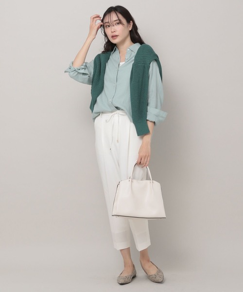 Elura（エルーラ）の「リネンブレンド冷感シャツ（シャツ/ブラウス・レディース・グリーン系その他/ライトピンク/ベージュ/ライトブルー・SMALL/LARGE/MEDIUM/X-LARGE）」の12枚目の写真