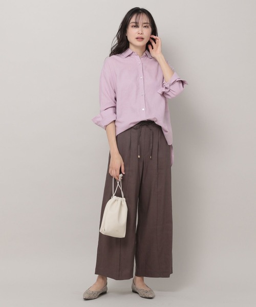 Elura（エルーラ）の「リネンブレンド冷感シャツ（シャツ/ブラウス・レディース・グリーン系その他/ライトピンク/ベージュ/ライトブルー・SMALL/LARGE/MEDIUM/X-LARGE）」の13枚目の写真