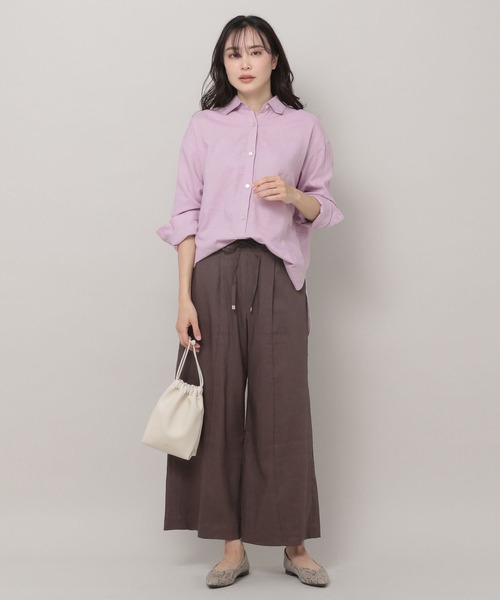 Elura（エルーラ）の「リネンブレンド冷感シャツ（シャツ/ブラウス・レディース・グリーン系その他/ライトピンク/ベージュ/ライトブルー・SMALL/LARGE/MEDIUM/X-LARGE）」の14枚目の写真