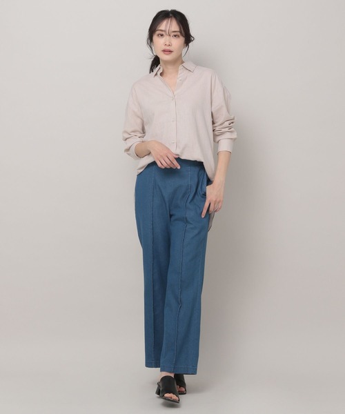 Elura（エルーラ）の「リネンブレンド冷感シャツ（シャツ/ブラウス・レディース・グリーン系その他/ライトピンク/ベージュ/ライトブルー・SMALL/LARGE/MEDIUM/X-LARGE）」の19枚目の写真