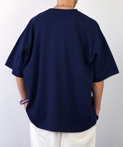 SMILEY FACE(スマイリーフェイス)の「【GROOVY STORE】SMILEY FACE サガラ刺繍Tシャツ(Tシャツ/カットソー・メンズ・インディゴブルー/ホワイト/ブラック/イエロー・L/LL/M)」の19枚目の写真