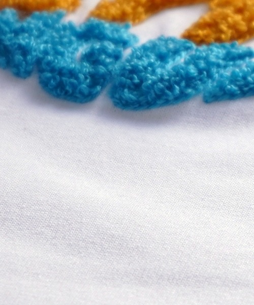 SMILEY FACE(スマイリーフェイス)の「【GROOVY STORE】SMILEY FACE サガラ刺繍Tシャツ(Tシャツ/カットソー・メンズ・インディゴブルー/ホワイト/ブラック/イエロー・L/LL/M)」の21枚目の写真