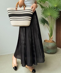 ワッシャーAラインフレアロングスカート