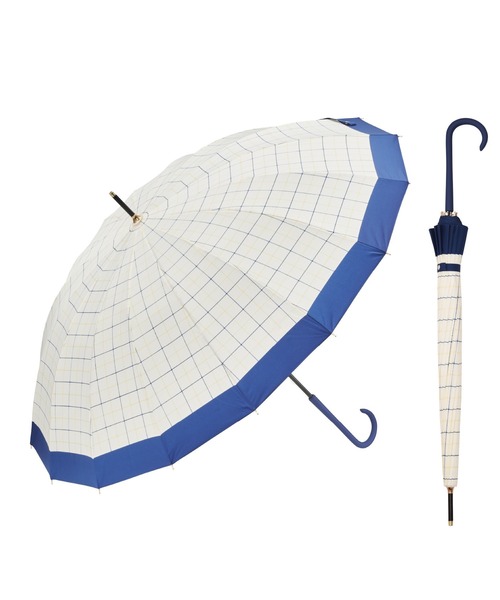 16本骨傘 花びらき式 タッタソールチェック（長傘）｜Waterfront