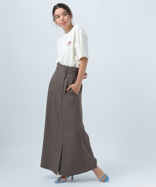 BAYFLOW(ベイフロー)の「ハイウエストマキシスカート(スカート・レディース・モカ/ブラック/オフホワイト・SMALL/MEDIUM)」の6枚目の写真