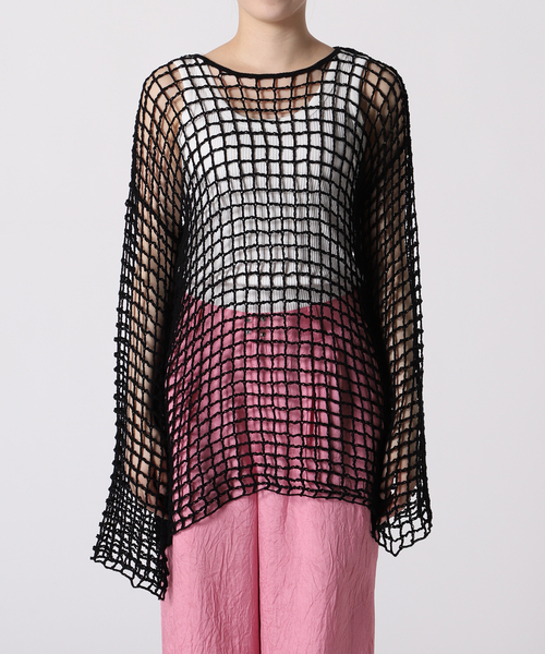CITYSHOP(シティーショップ)の「FISH NET PULLOVER:ニット(ニット/セーター・レディース・ブラック/アイボリー・FREE)」の19枚目の写真